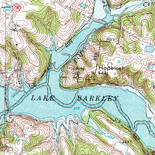 Topographic Map of Hopewell Cemetery, KY