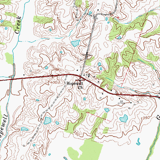 Topographic Map of Hopewell Church, KY