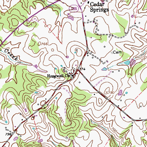 Topographic Map of Hopewell Church, KY