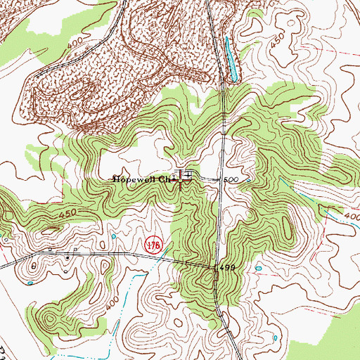 Topographic Map of Hopewell Church, KY