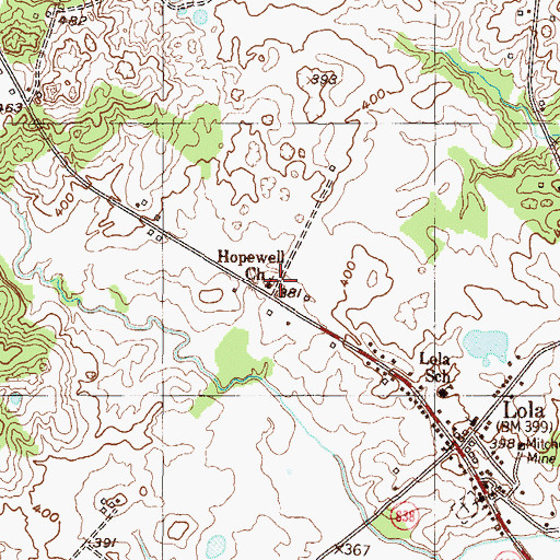 Topographic Map of Hopewell Church, KY