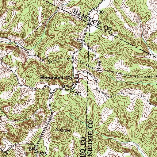 Topographic Map of Hopewell Church, KY