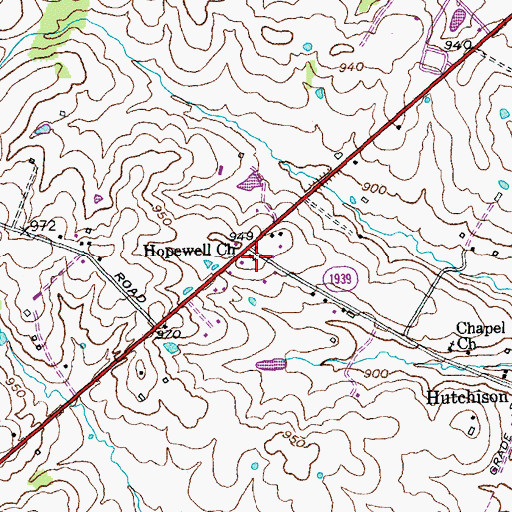 Topographic Map of Hopewell Presbyterian Church, KY