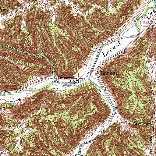 Topographic Map of Hopewell Church, KY