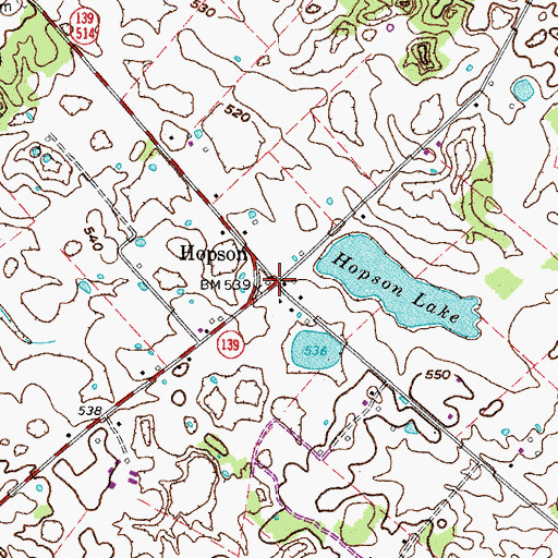 Topographic Map of Hopson, KY