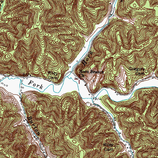 Topographic Map of Horn Branch Church, KY
