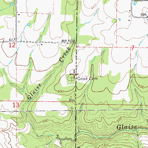 Topographic Map of Goad Cemetery, AR