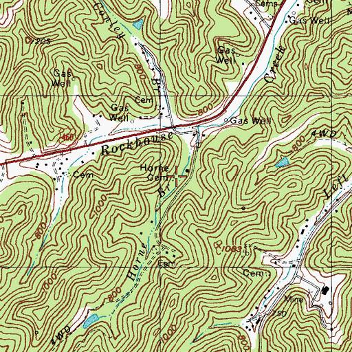 Topographic Map of Horne Cemetery, KY