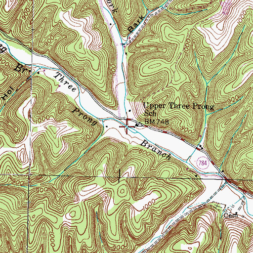 Topographic Map of Horner Fork, KY