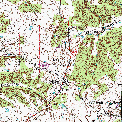 Topographic Map of Horn Cemetery, KY