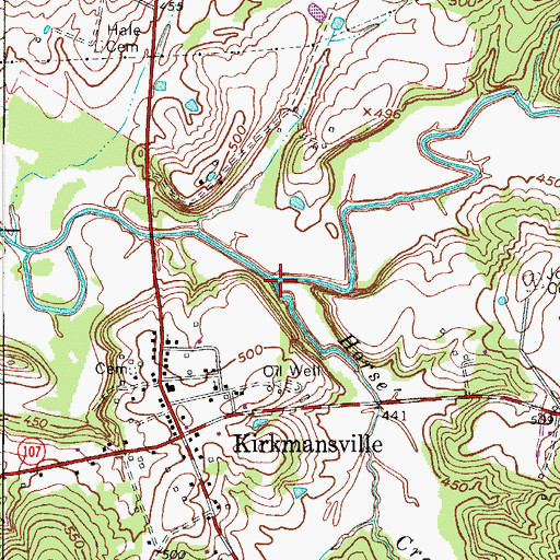 Topographic Map of Horse Creek, KY