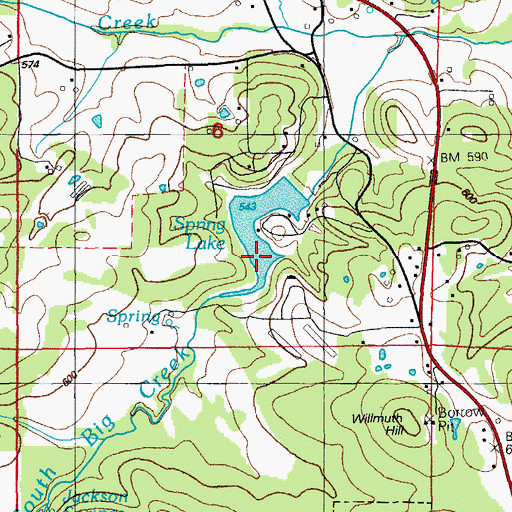 Topographic Map of Goat Den, AR