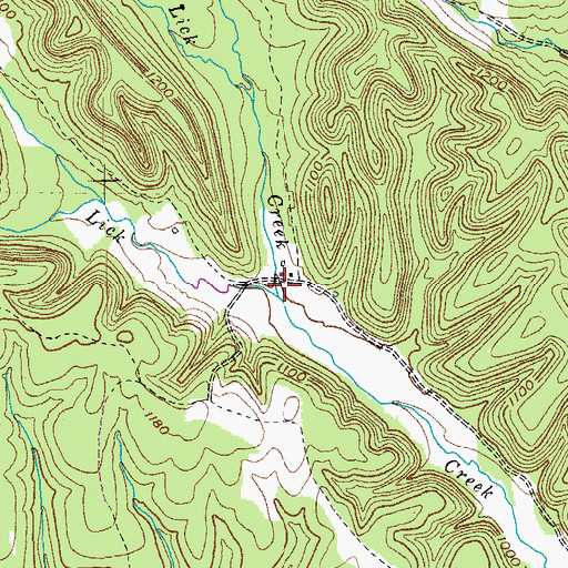 Topographic Map of Horse Lick Creek, KY