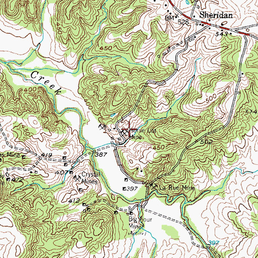 Topographic Map of Horse Lot Mine, KY