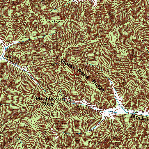 Topographic Map of Horse Pens Ridge, KY