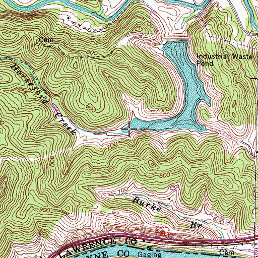 Topographic Map of Horseford Creek, KY