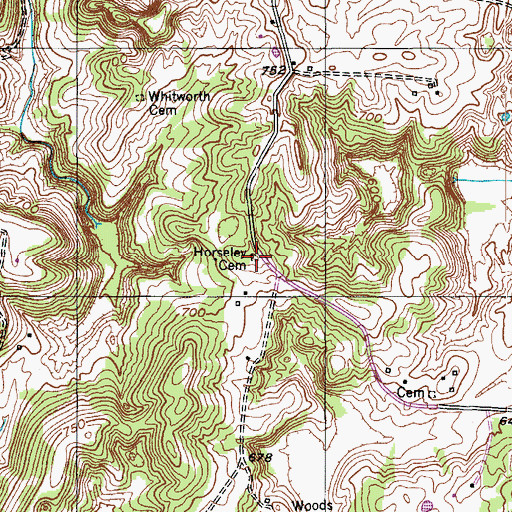 Topographic Map of Horseley Cemetery, KY