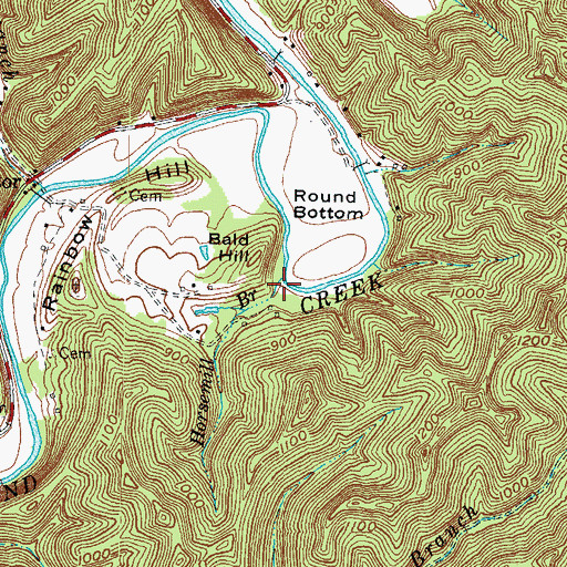 Topographic Map of Horsemill Branch, KY