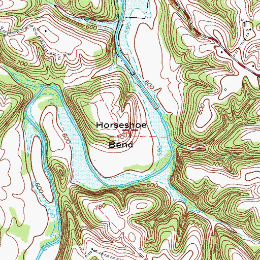 Topographic Map of Horseshoe Bend, KY