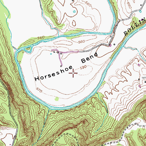 Topographic Map of Horseshoe Bend, KY