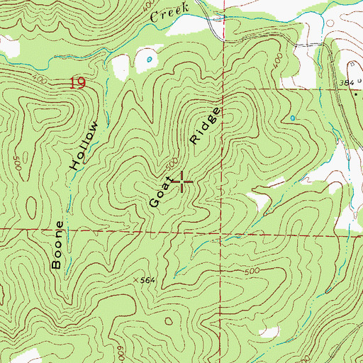 Topographic Map of Goat Ridge, AR