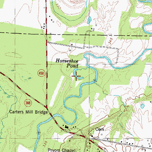Topographic Map of Horseshoe Pond, KY