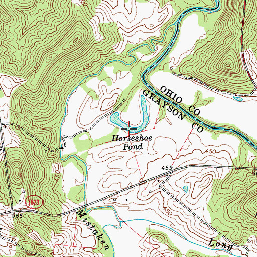 Topographic Map of Horseshoe Pond, KY