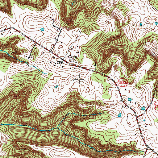 Topographic Map of Horsley Chapel United Methodist Church, KY