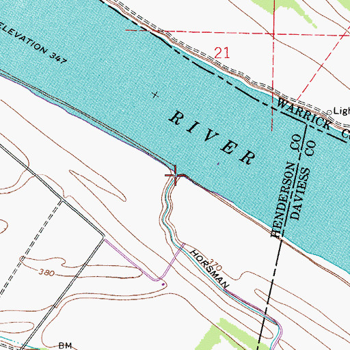 Topographic Map of Horsman Ditch, KY