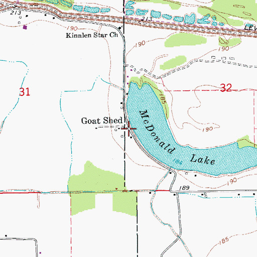 Topographic Map of Goat Shed, AR