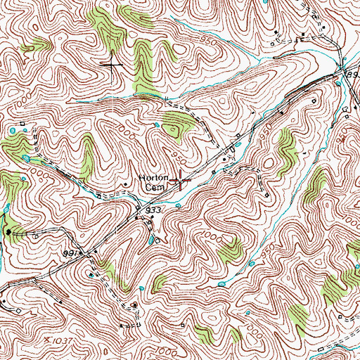 Topographic Map of Horton Cemetery, KY