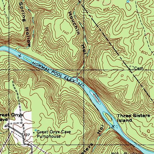 Topographic Map of Houchin Hollow, KY