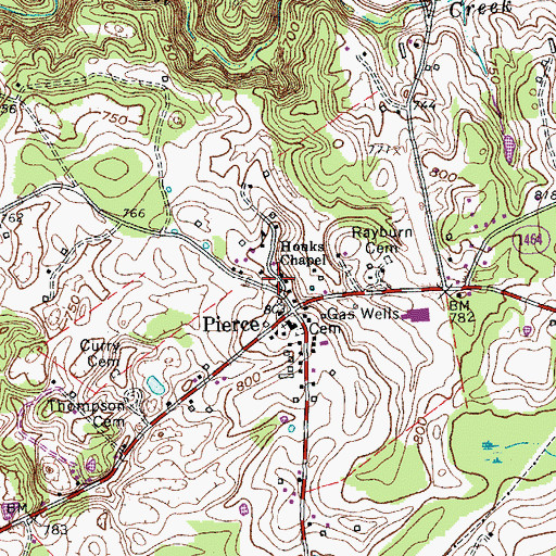 Topographic Map of Houks Chapel, KY