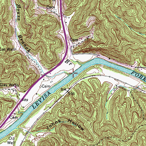 Topographic Map of House Branch, KY