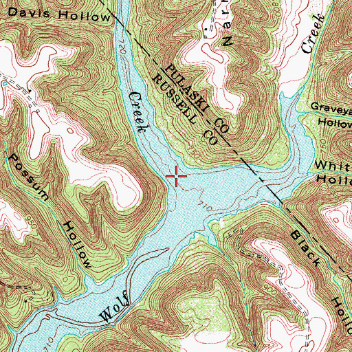 Topographic Map of House Fork Creek, KY