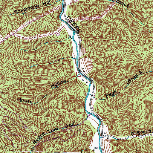 Topographic Map of House Hollow, KY