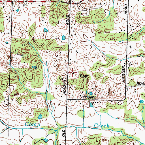 Topographic Map of Houser Grove Church, KY