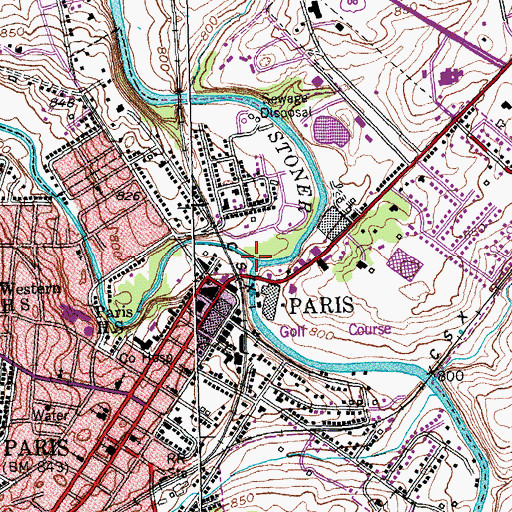 Topographic Map of Houston Creek, KY