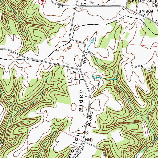 Topographic Map of Hovious Ridge, KY