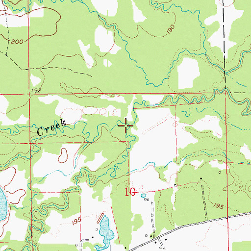 Topographic Map of Godfrey Creek, AR
