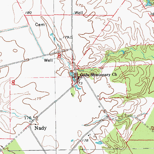 Topographic Map of Gods Missionary Church, AR