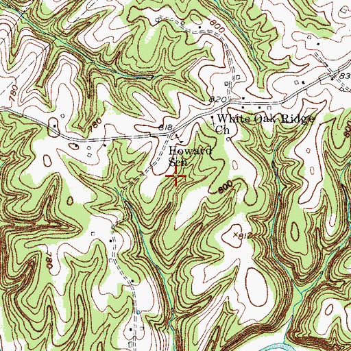 Topographic Map of Howard School, KY