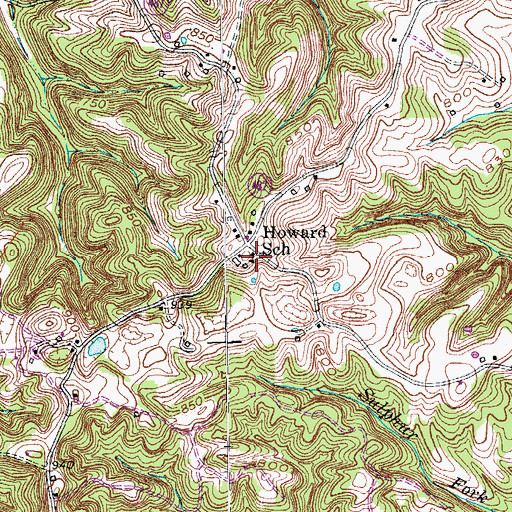 Topographic Map of Howard School, KY