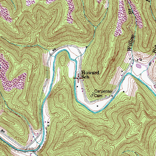 Topographic Map of Howard School, KY