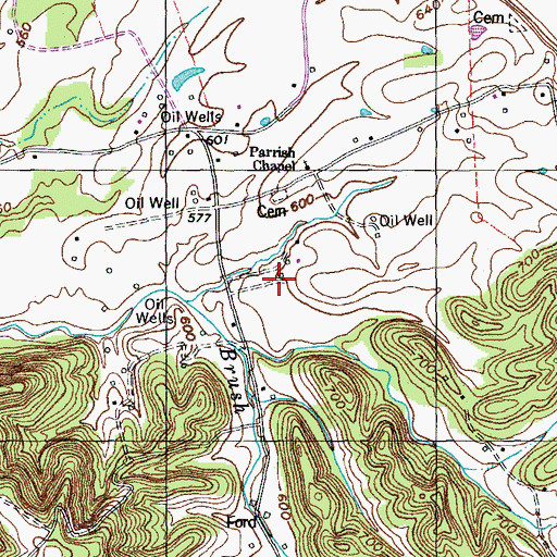 Topographic Map of Howards Bottom School, KY