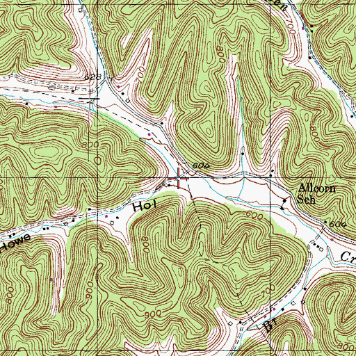 Topographic Map of Howe Hollow, KY