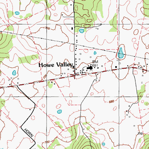 Topographic Map of Howe Valley, KY