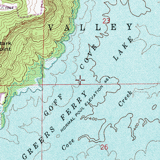 Topographic Map of Goff Cove, AR