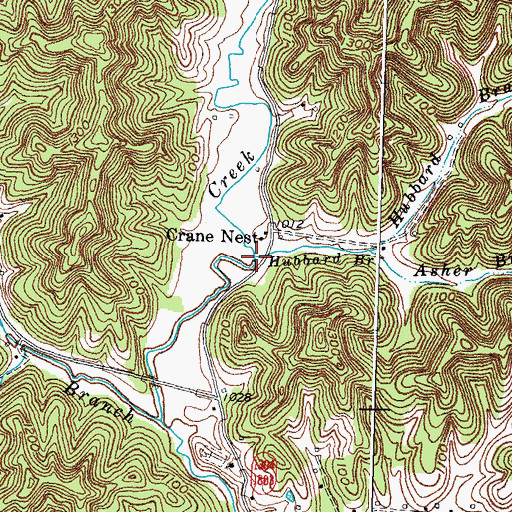 Topographic Map of Hubbard Branch, KY