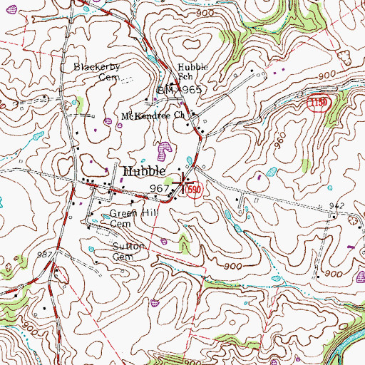 Topographic Map of Hubble, KY